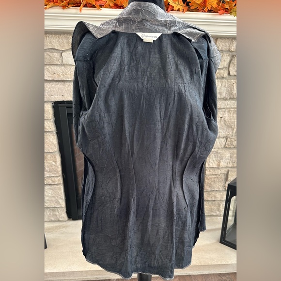 ✨VTG✨GANTOS BLOUSE BLAZER Silver Metallic Women Size Small 🪩 - Picture 14 of 16